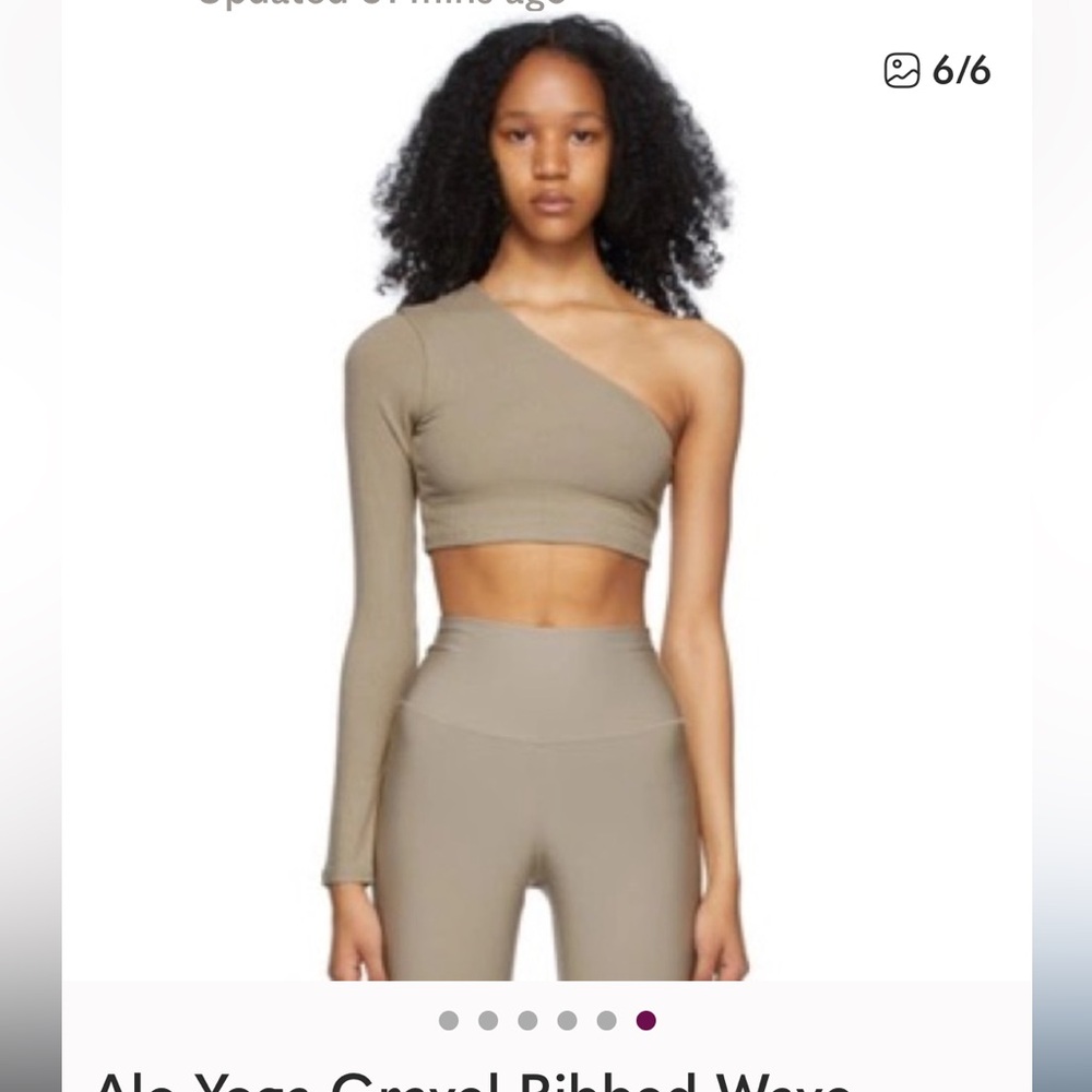 NWT Alo Yoga Gravel Ribbed Wave Crop Top size xs